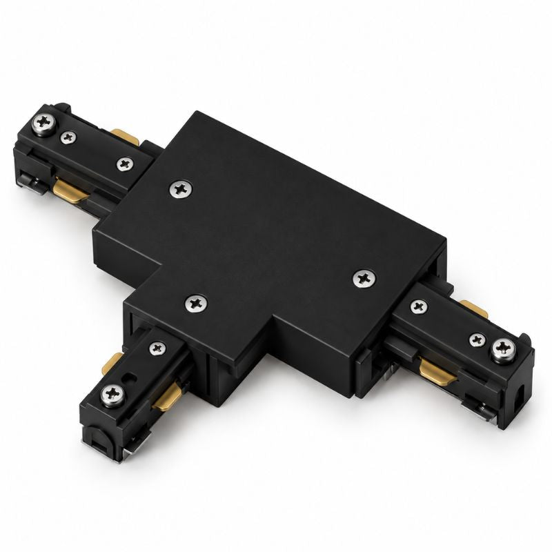 Connecteur T Rail Encastrable Monophasé Noir