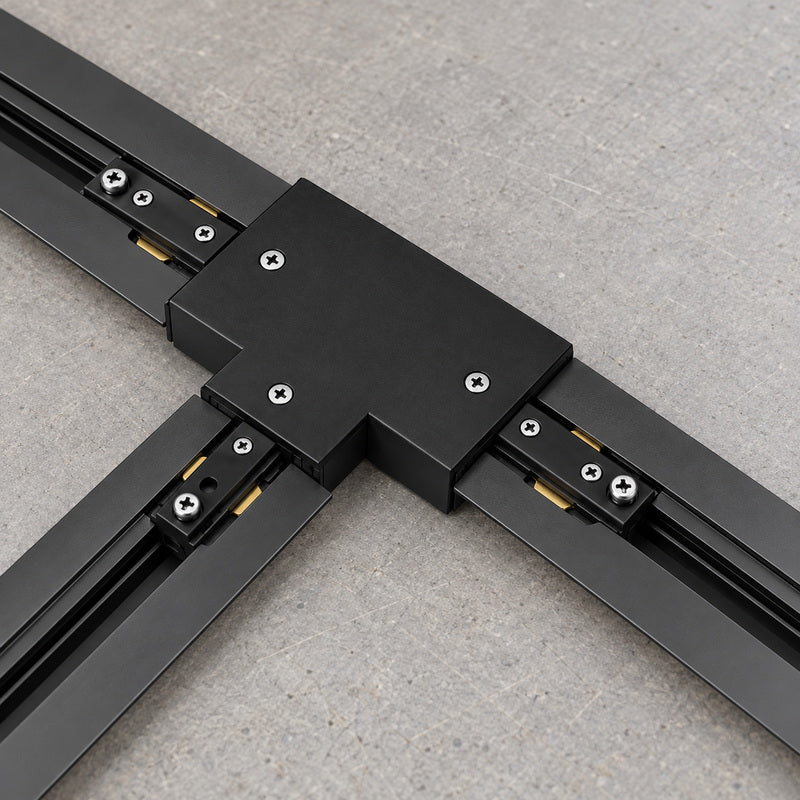 Connecteur T Rail Encastrable Monophasé Noir