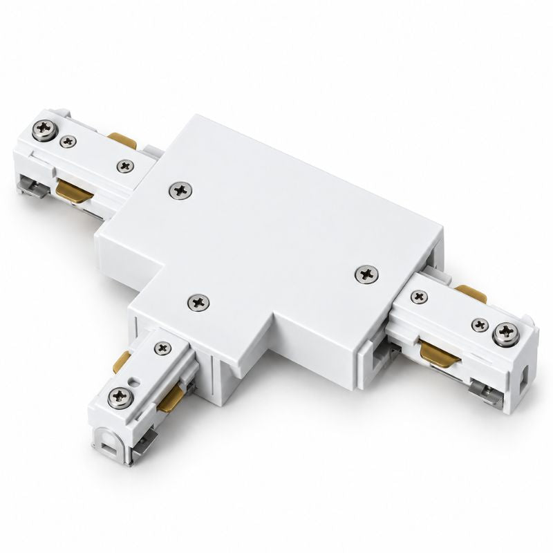Connecteur T Rail Encastrable Monophasé Blanc