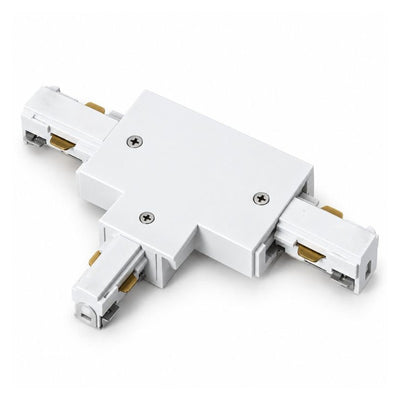 Connecteur T Rail Encastrable Monophasé Blanc
