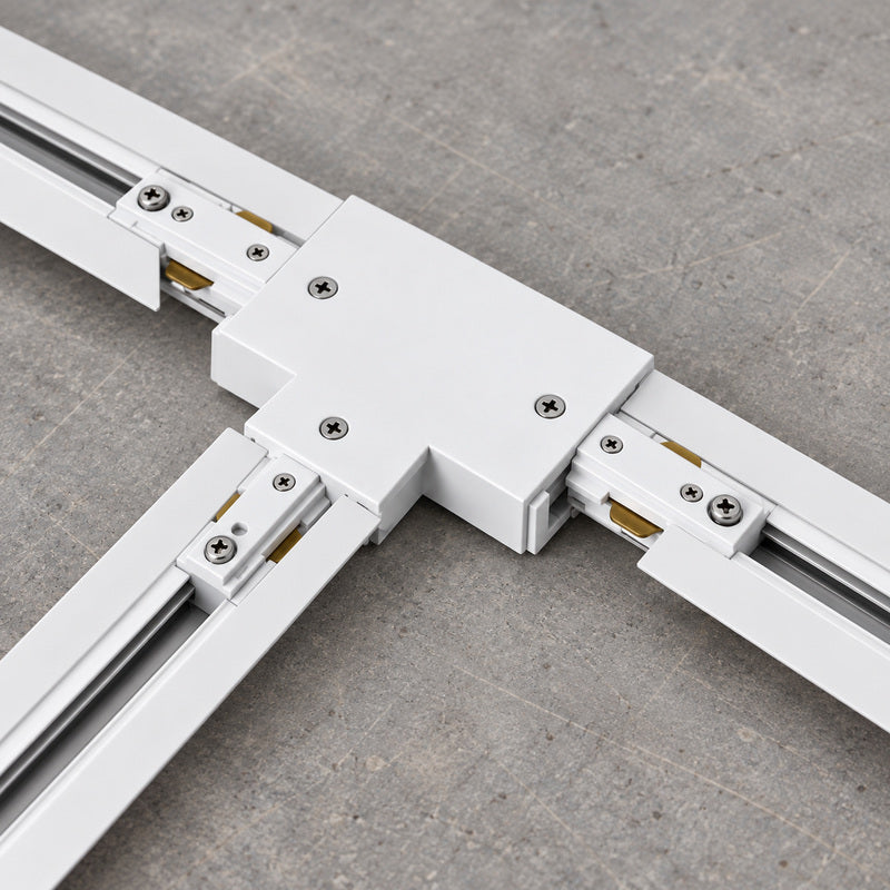 Connecteur T Rail Encastrable Monophasé Blanc