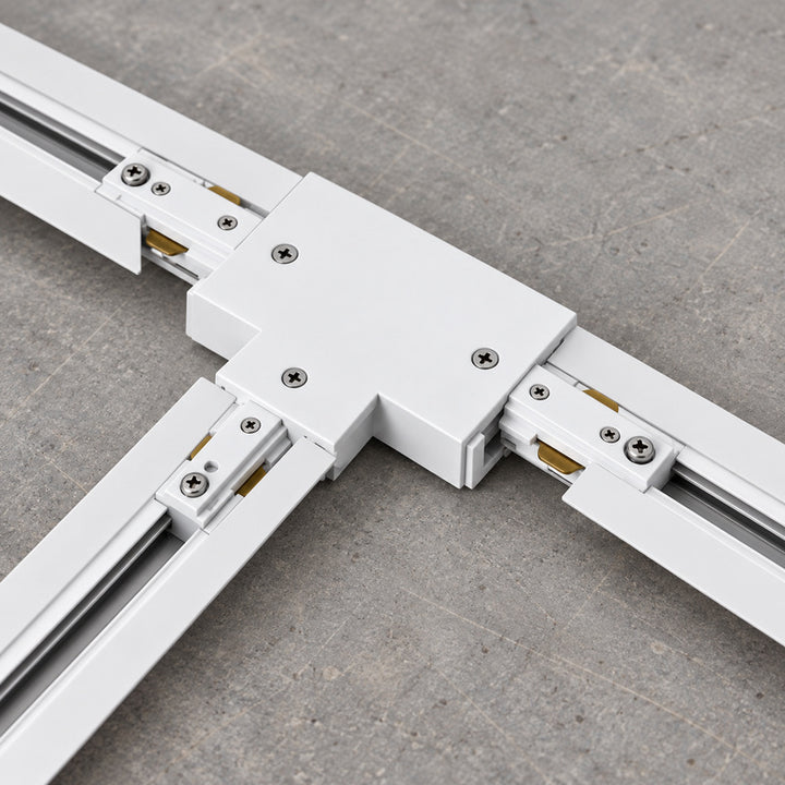 Connecteur T Rail Encastrable Monophasé Blanc
