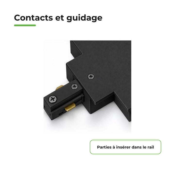 Connecteur X Rail Encastrable Monophasé Noir