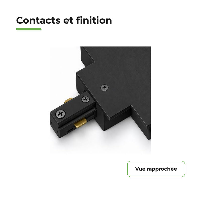 Connecteur X Rail Encastrable Monophasé Noir