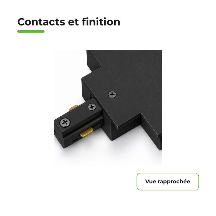 Connecteur X Rail Encastrable Monophasé Noir