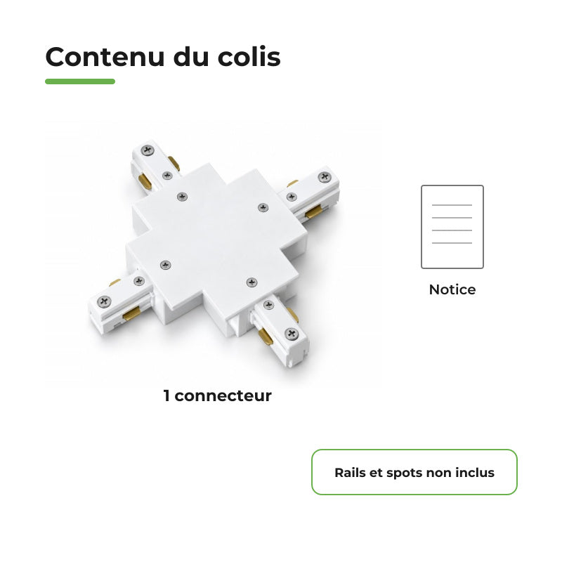 Connecteur X Rail Encastrable Monophasé Blanc