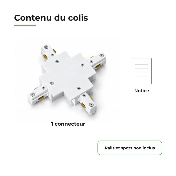 Connecteur X Rail Encastrable Monophasé Blanc