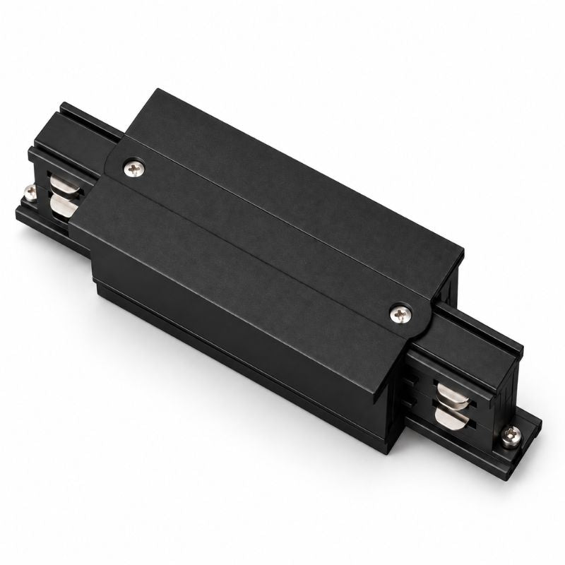 Connecteur Droit Rail Encastrable Triphasé Noir
