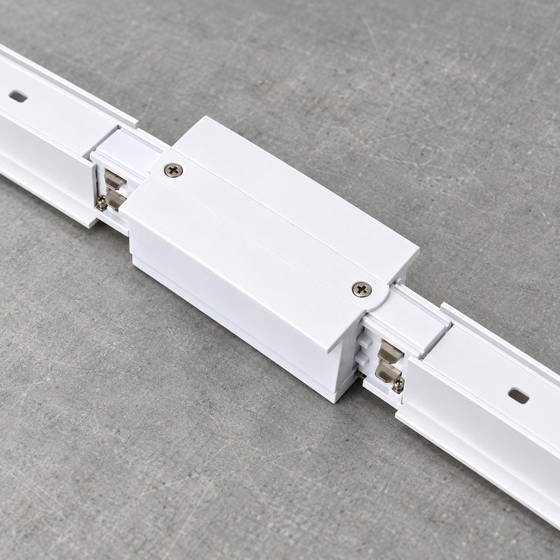 Connecteur Droit Rail Encastrable Triphasé Blanc
