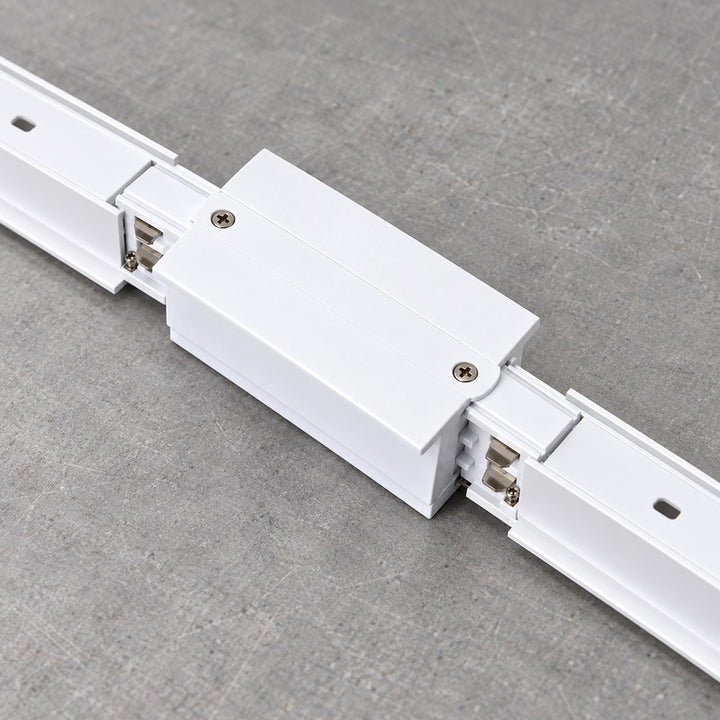 Connecteur Droit Rail Encastrable Triphasé Blanc