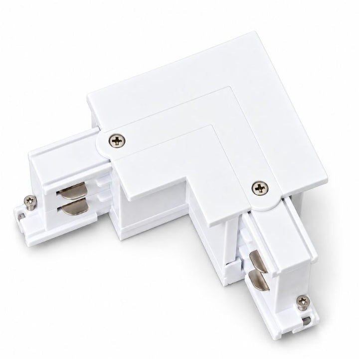 Connecteur L Rail Encastrable Triphasé Angle 90° Blanc