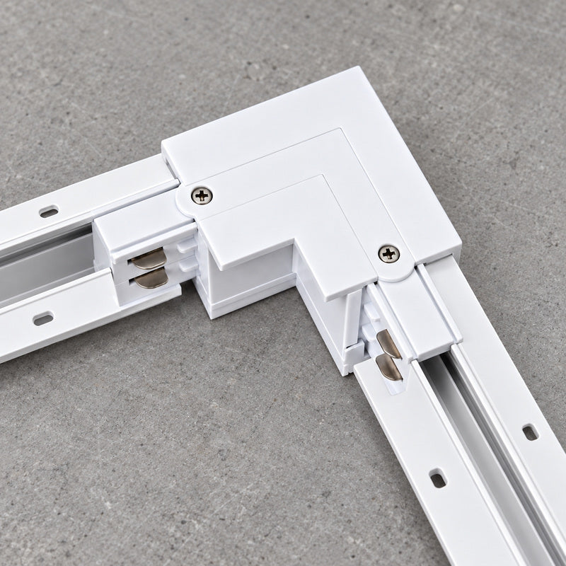 Connecteur L Rail Encastrable Triphasé Angle 90° Blanc