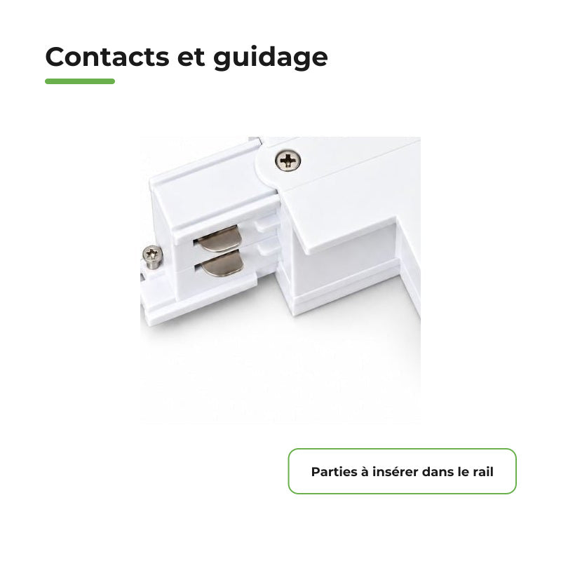 Connecteur L Rail Encastrable Triphasé Angle 90° Blanc