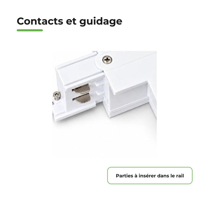 Connecteur L Rail Encastrable Triphasé Angle 90° Blanc