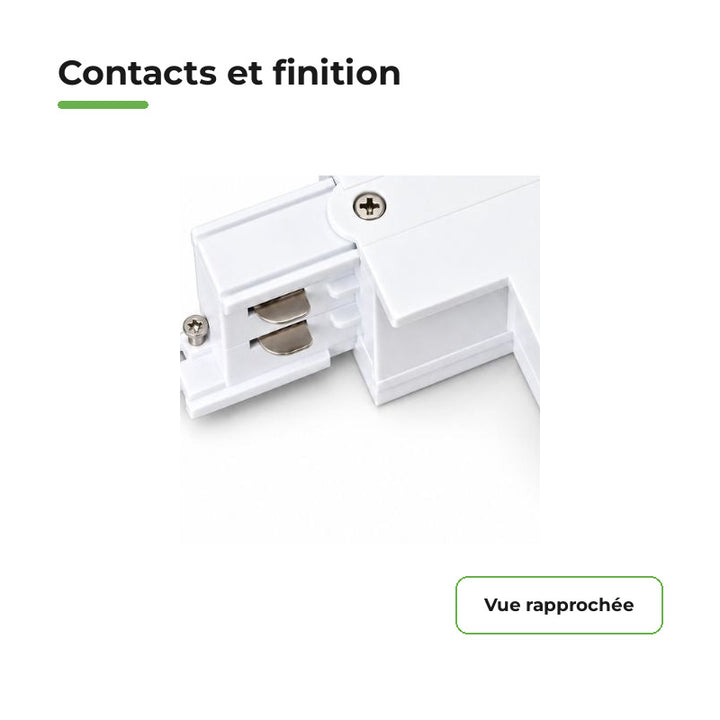Connecteur L Rail Encastrable Triphasé Angle 90° Blanc