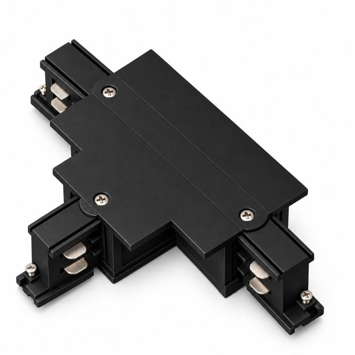 Connecteur T Rail Encastrable Triphasé Noir