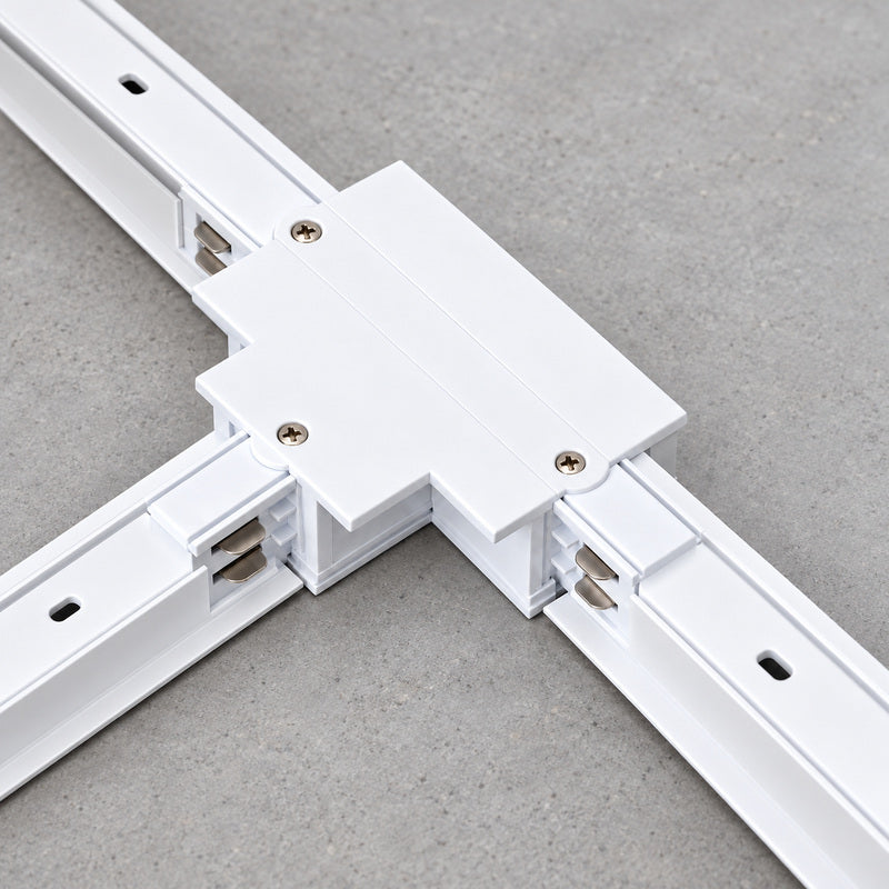 Connecteur T Rail Encastrable Triphasé Blanc