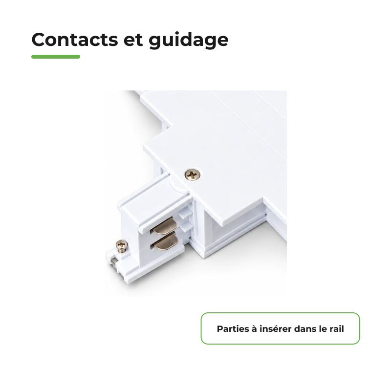 Connecteur T Rail Encastrable Triphasé Blanc