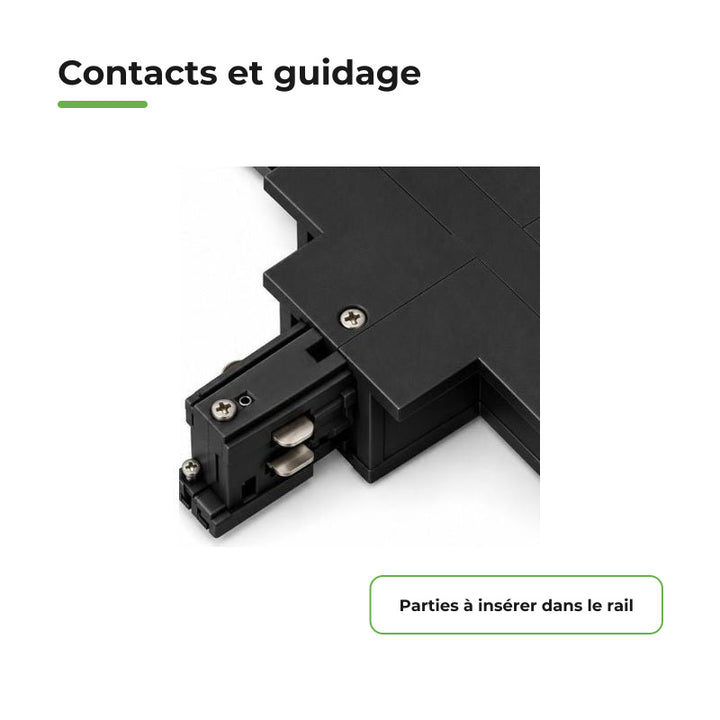 Connecteur X Rail Encastrable Triphasé Noir