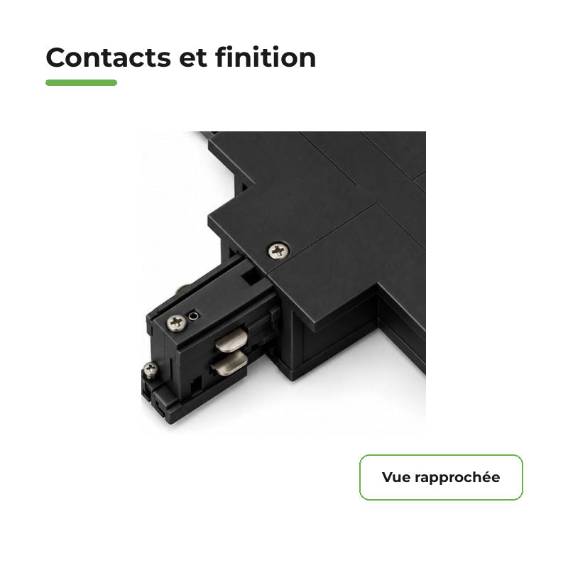 Connecteur X Rail Encastrable Triphasé Noir