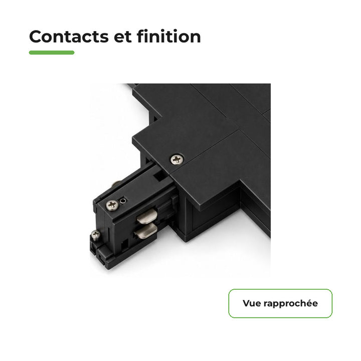 Connecteur X Rail Encastrable Triphasé Noir