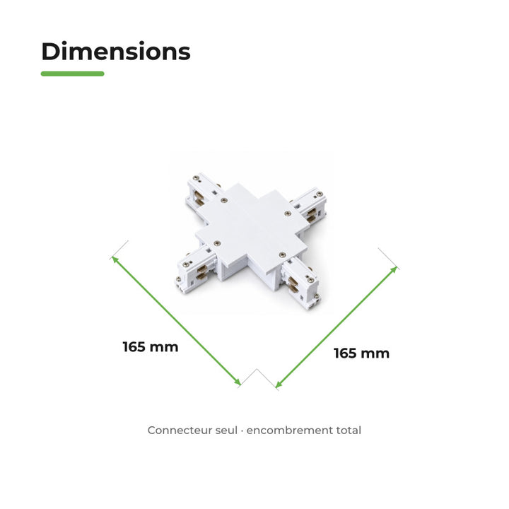 Connecteur X Rail Encastrable Triphasé Blanc