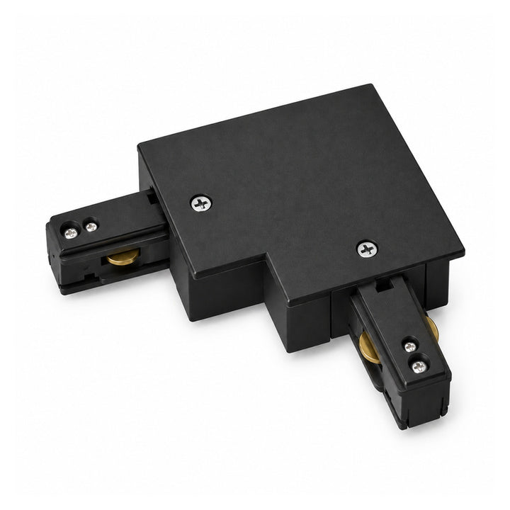 Connecteur L Rail Encastrable Monophasé Angle 90° Noir
