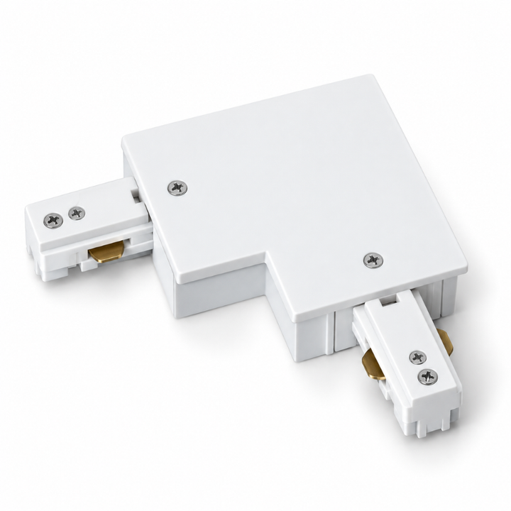Connecteur L Rail Encastrable Monophasé Angle 90° Blanc