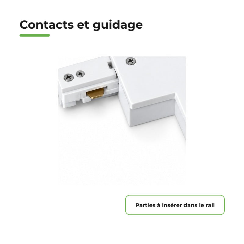 Connecteur L Rail Encastrable Monophasé Angle 90° Blanc