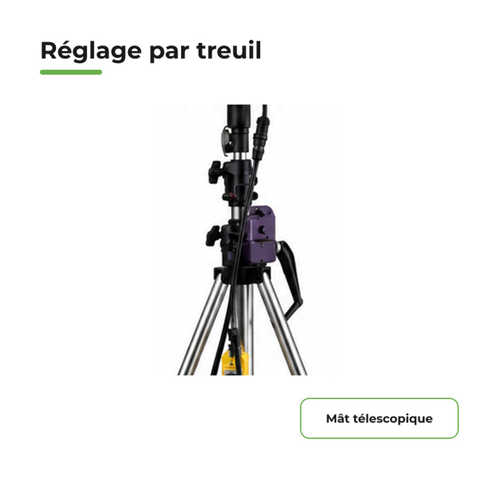 Ballon Lumineux LED 800W 100000 lm sur Mât Télescopique 4,30m