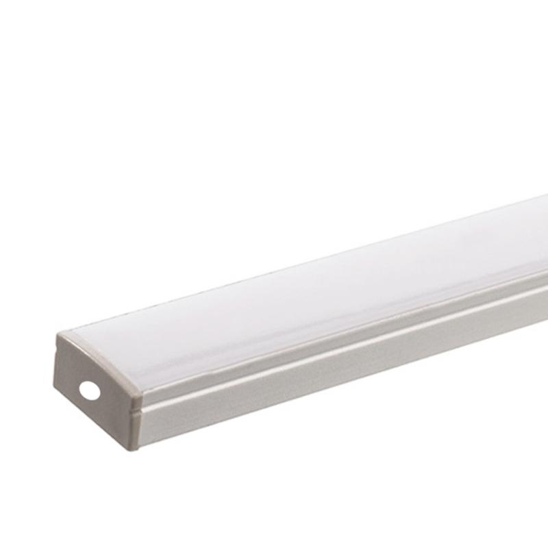 Profilé Aluminium 2m pour Ruban LED Double Rangée Couvercle Blanc Opaque
