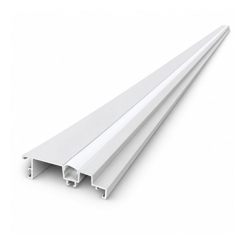 Profilé Aluminium 2M pour Plafond Corniche Blanc - Couvercle Blanc