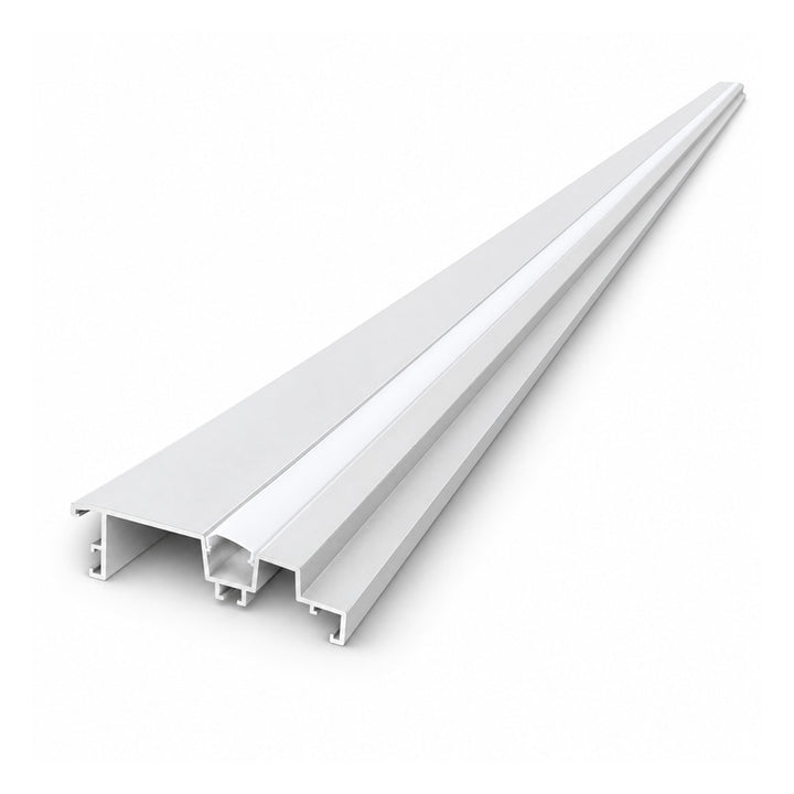 Profilé Aluminium 2M pour Plafond Corniche Blanc - Couvercle Blanc