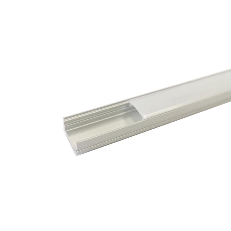 Profilé Aluminium 1m pour Ruban LED Couvercle Blanc Opaque