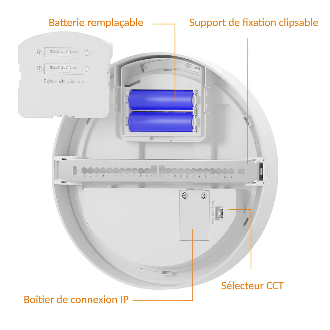Plafonnier LED 18W IP54 CCT avec Kit de Secours