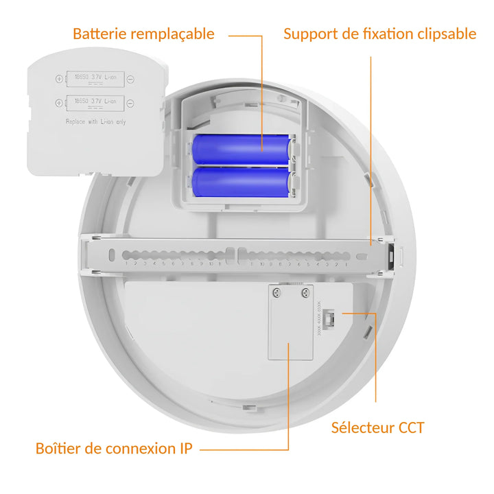 Plafonnier LED 18W IP54 CCT avec Kit de Secours