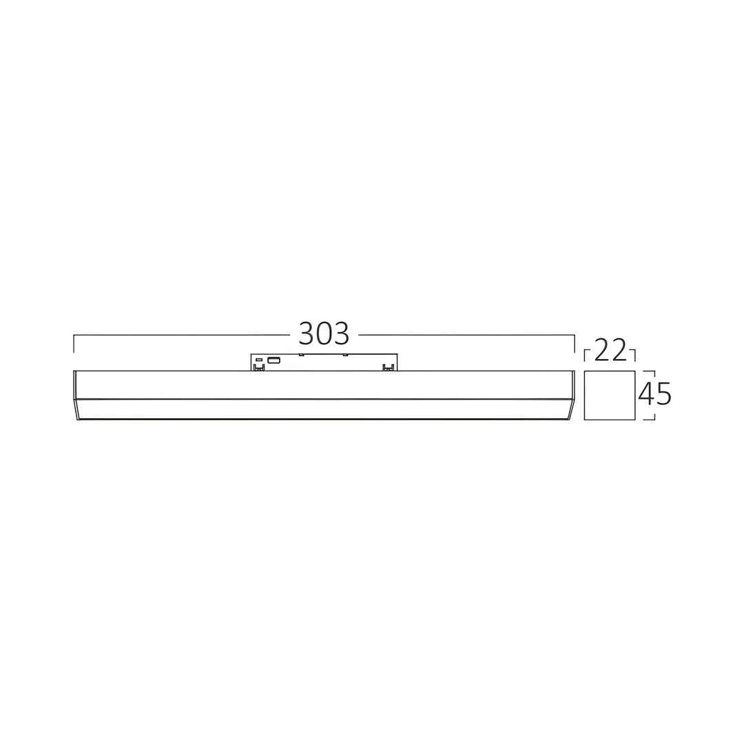 Linéaire LED Connecté Tuya 30cm 10W pour Rail Magnétique 48V Noir