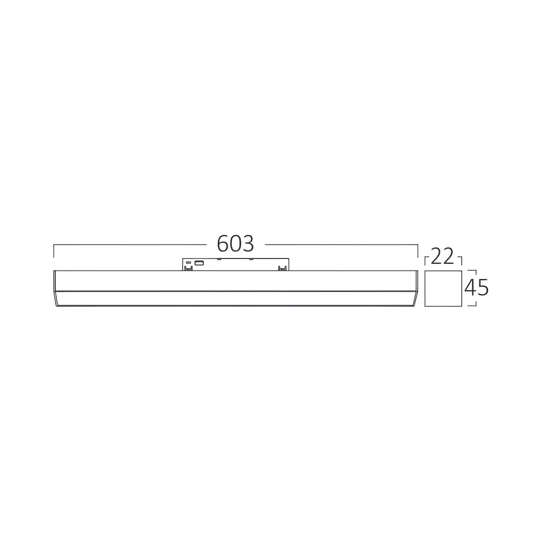 Linéaire LED Connecté Tuya 60cm 18W pour Rail Magnétique 48V Noir