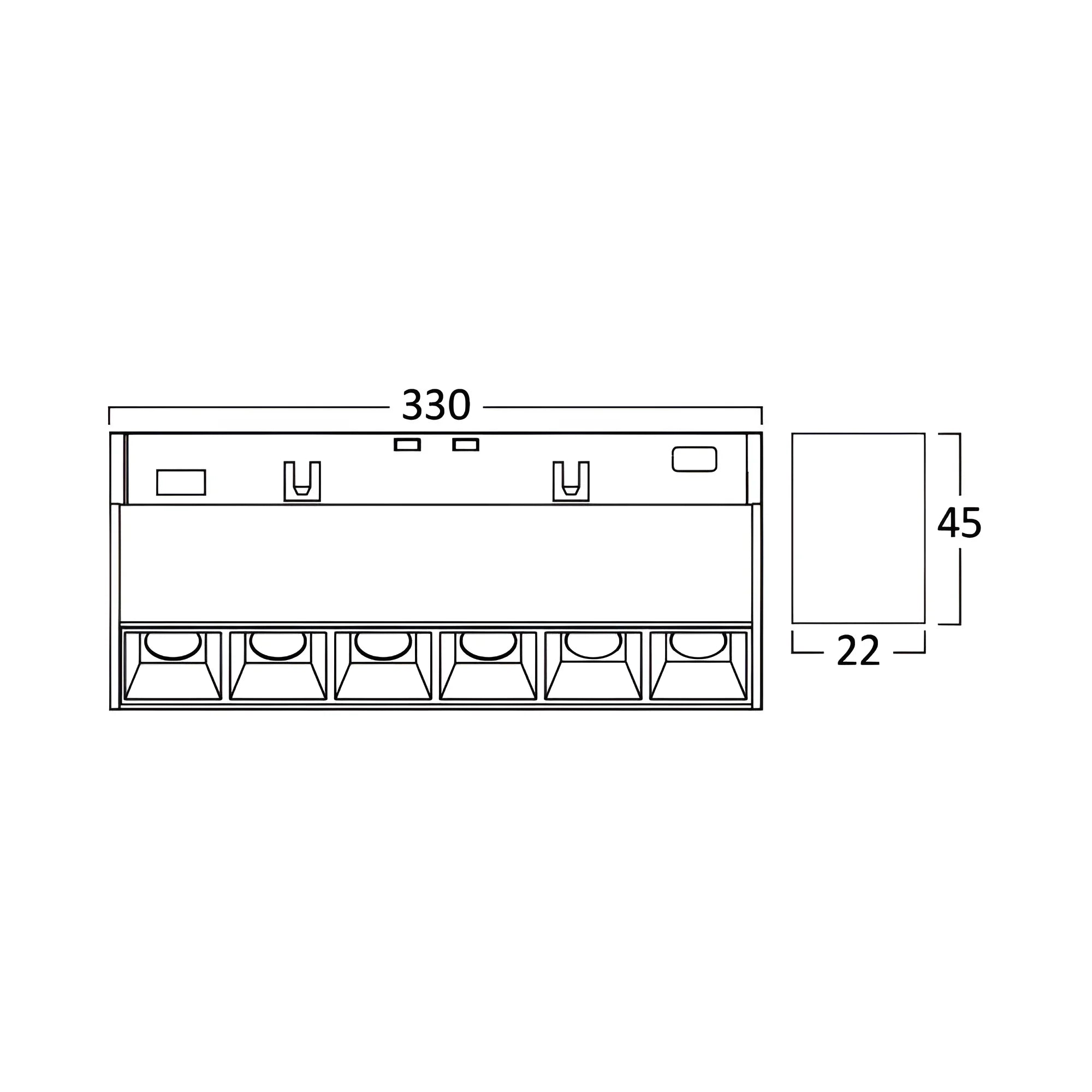 Linéaire Multi-Spots LED Connecté Tuya 33cm 18W pour Rail Magnétique 48V Noir
