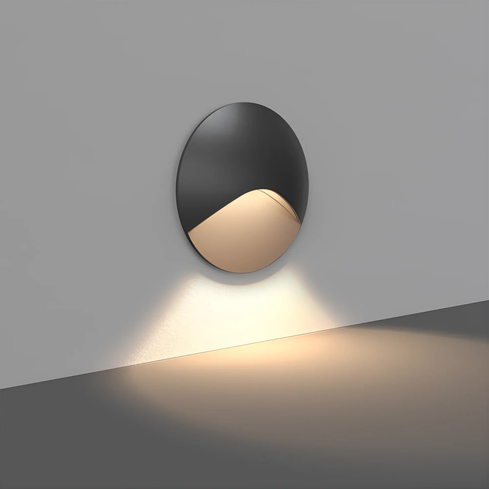 Balise pour Escalier LED Encastrée Ronde 3W IP65 Noir