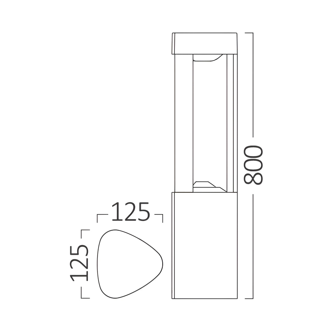 Borne LED Extérieure Grise 3 Piliers 80cm 7W IP54