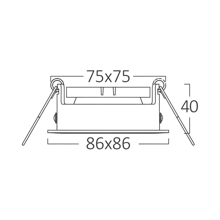 Support Spot Encastrable Carré Blanc