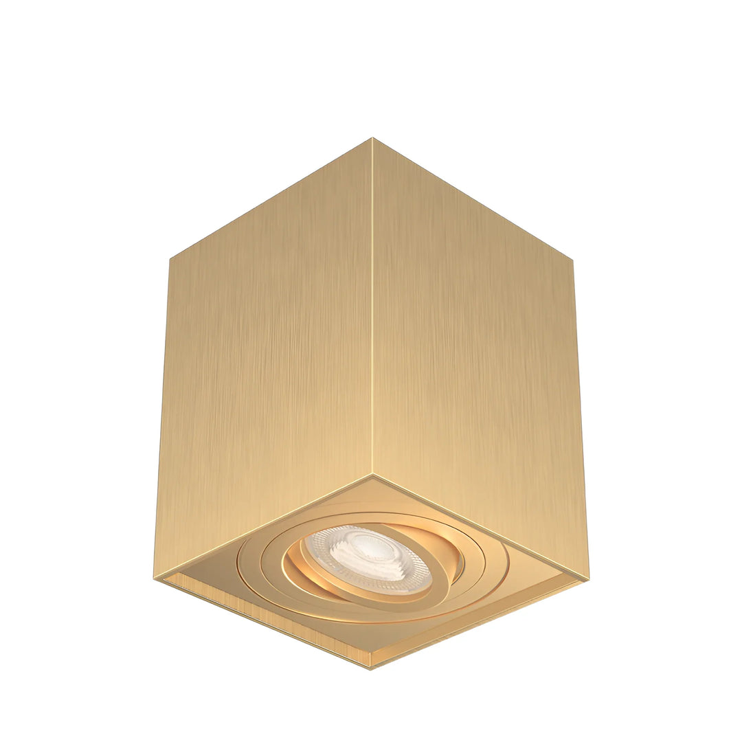 Spot en Saillie Carré Or pour Ampoule GU10