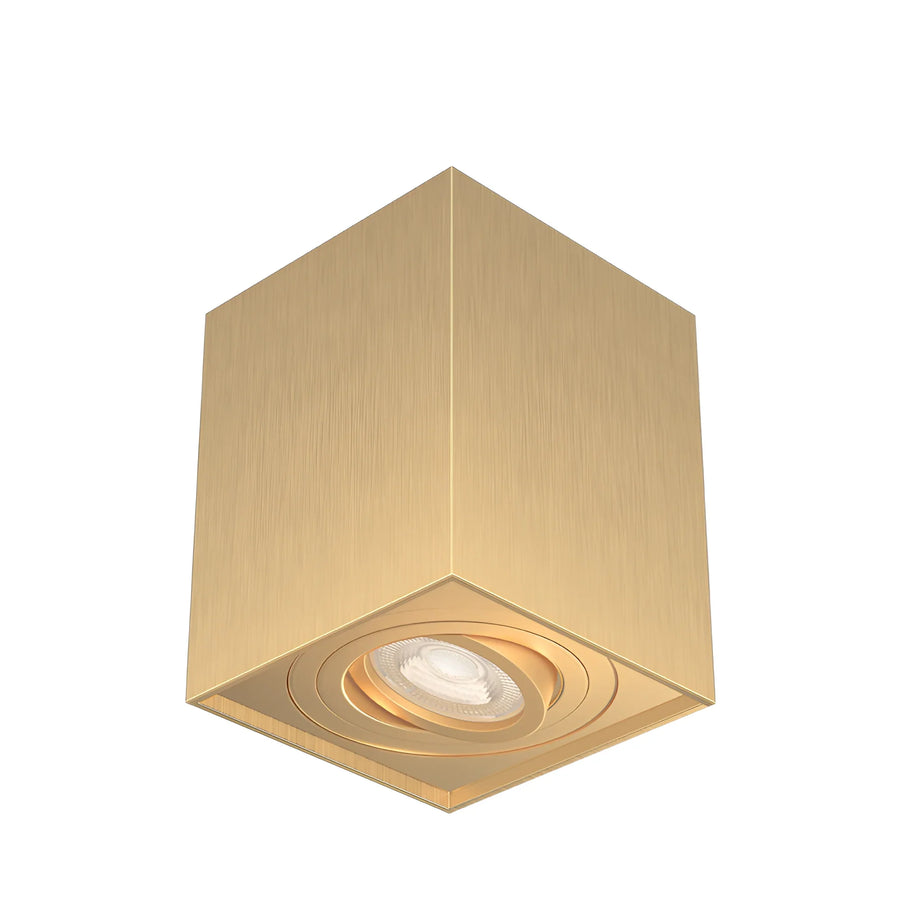 Spot en Saillie Carré Or pour Ampoule GU10