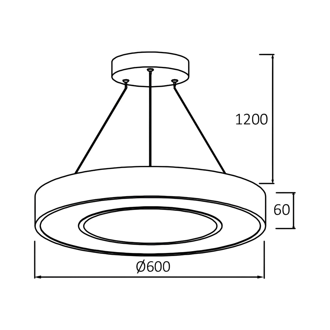 Suspension LED Ronde 45W Noir avec Télécommande