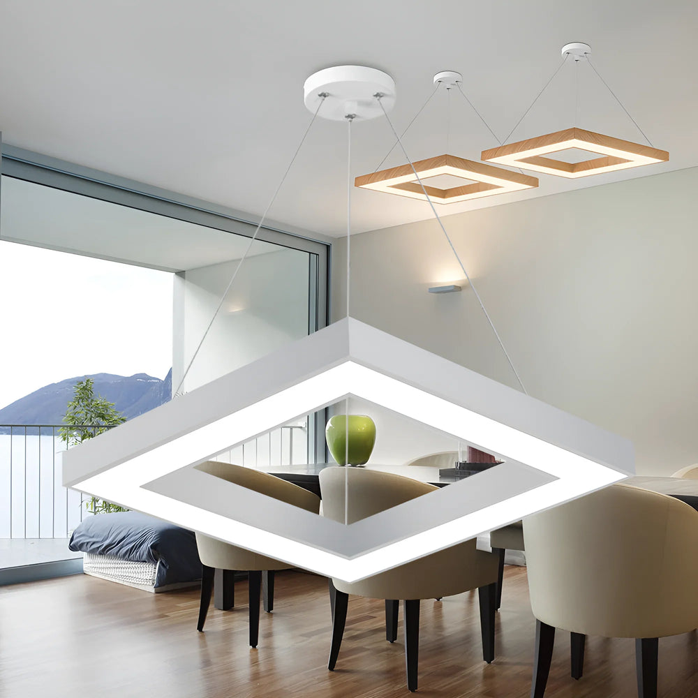 Suspension LED Carrée 45W Blanc avec Télécommande