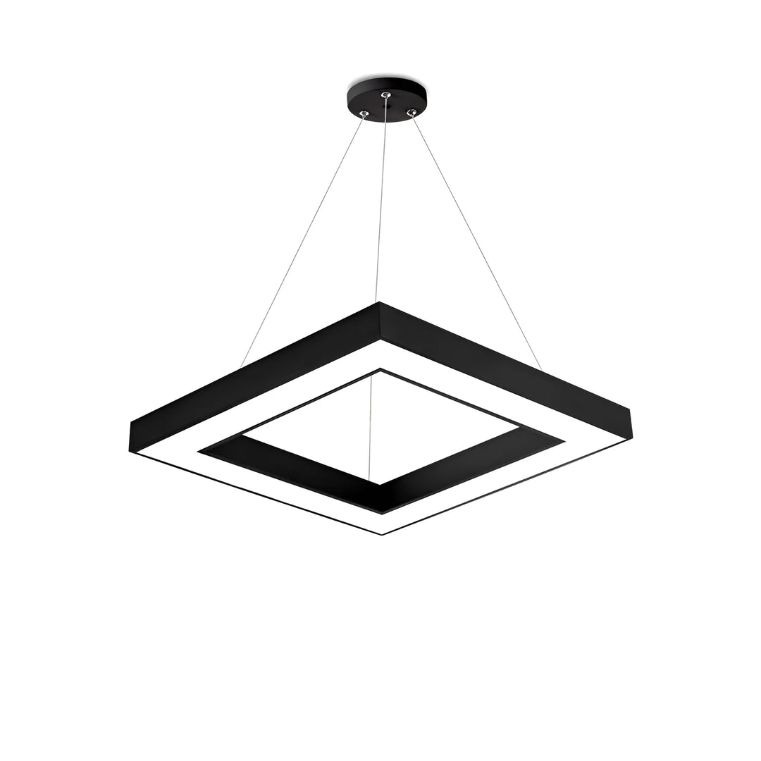 Suspension LED Carrée 45W Noir avec Télécommande