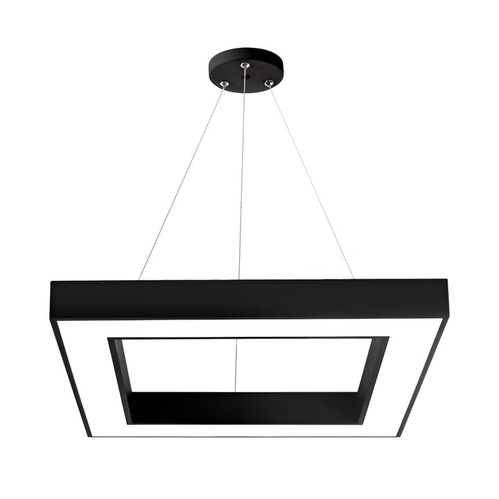 Suspension LED Carrée 45W Noir avec Télécommande