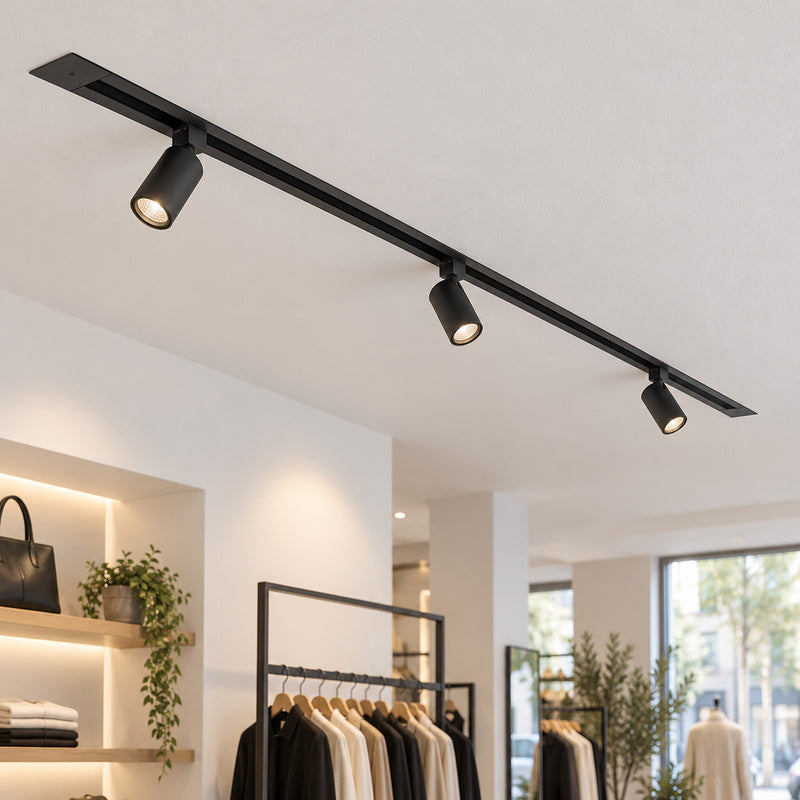 Rail Encastrable Monophasé Plat 2m Noir