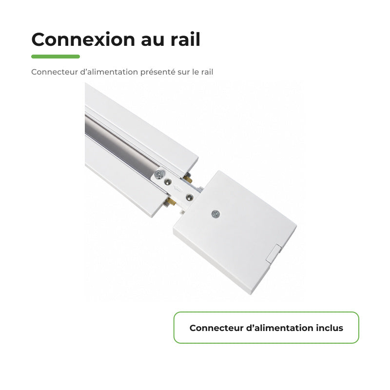 Rail Encastrable Monophasé Plat 1m Blanc